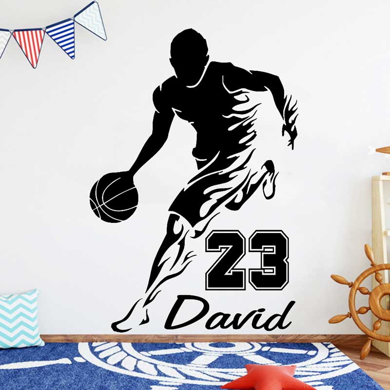 Blister Plaster Sport - Nama Kustom Stiker Dinding Pemain Basket