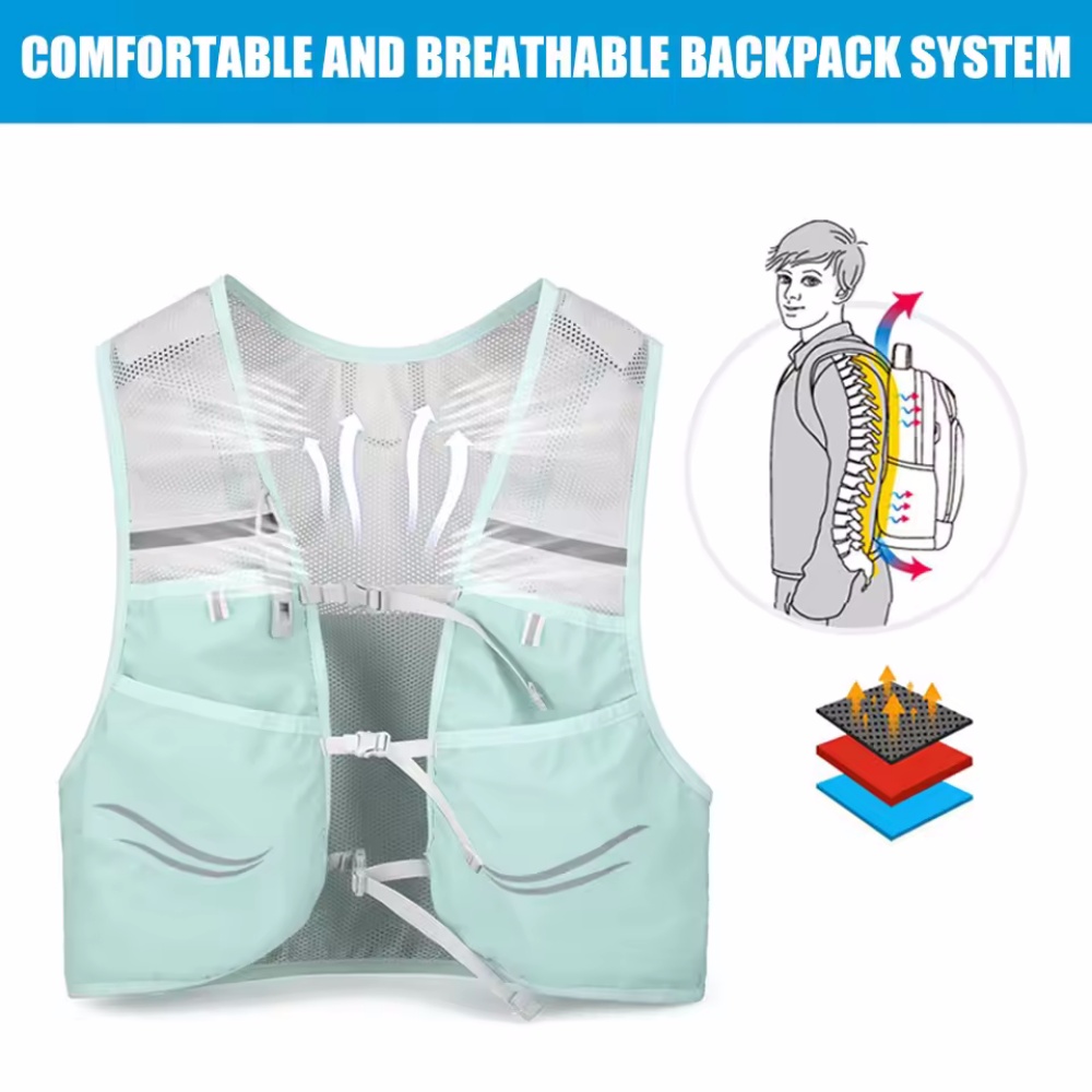 Rompi Lari Reflektif Tas Dada  - Running Hydration Vest ulasan dan harga
